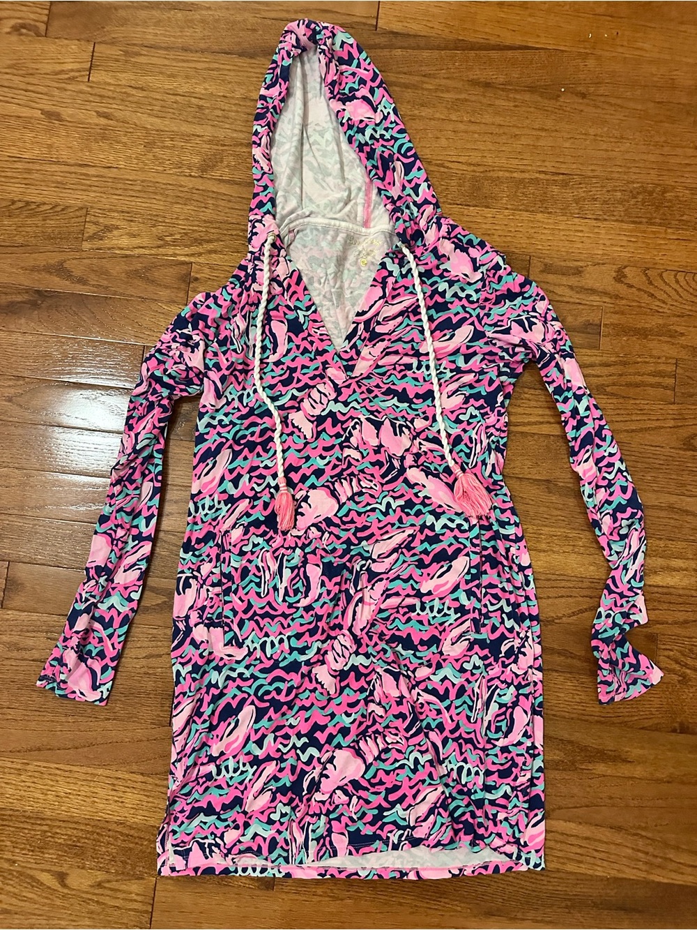Lilly Pulitzer Pink Multi Hooded Cover-Up Dress